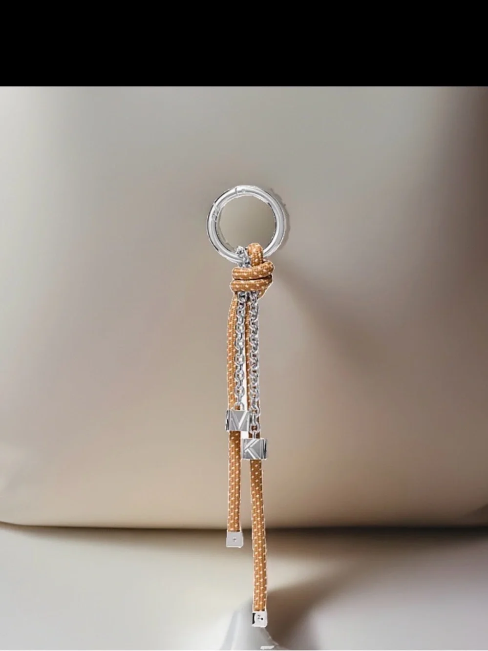 Michael Kors Silver-Tone and Speckled Cord Bag Charm